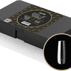 APRS Gel-X Square Box of Nail Tips | 280 Soft Gel Tips, 14 Sizes (00-9), Half-sizes Included (Sculpted Square Long, 280 Count)