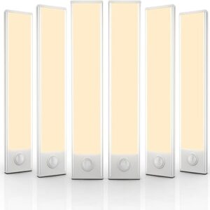 6 Pack Under Cabinet Lights Wireless, 32 LED Motion Sensor Light Indoor Rechargeable Magnetic Closet Lights Battery Operated, Under Counter …