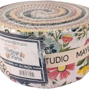 Jelly Roll Fabric Strips for Quilting – Precut 2.5 x 44 Inch 40 Pieces – Vintage Flora