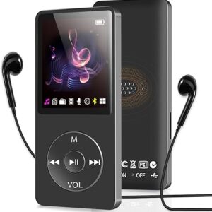 MP3 Player with Bluetooth and Speaker, 32GB MP3 Music Player, Up to 128GB Memory Extension, Portable and Multifunctional MP3 Players with F…