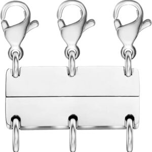Qulltk Necklace Layering Clasps Magnetic Clasps for Jewelry,18K Gold and Silver Separator for Stackable Necklaces and Chains