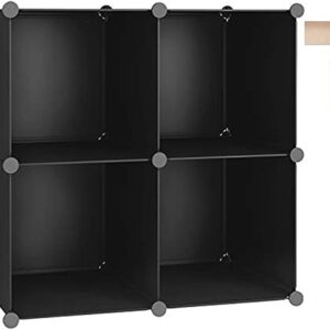 C&AHOME Cube Storage Organizer, 4-Cube Shelves Units, Closet Cabinet, DIY Plastic Modular Book Shelf, Ideal for Bedroom, Living Room, Offic…