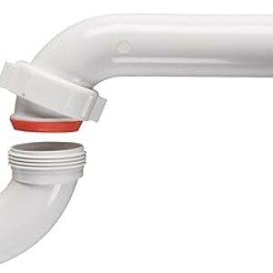 Keeney 400PVCK PVC P-Trap Pipe Kit with Reducing Washer and Adapter, 1-1/2-Inch or 1-1/4-Inch x 1-1/2-Inch, White