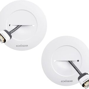ECHOGEAR TV Cord Hider for Wall Mounted TV – White Cable Management Kit Hides TV Wires Behind The Wall- Includes 2 Pass Throughs, Locking B…