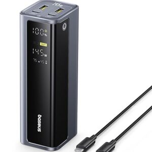 Baseus 145W Power Bank, 20,800mAh 4-Port Laptop Portable Charger (77Wh), PD Fast Charging Battery Pack with Digital Display for MacBook, iP…