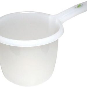 JapanBargain 3042, Japanese Plastic Water Ladle Bath Ladle Dipper Filipino Tabo Flat Bottom Bath Water Scoop, Made in Japan (1, White)