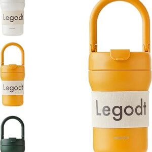 Odense Legodt 2 Way Tumbler 15.2oz with 2 in 1 Lid & Flexible Handle – Straw Available Insulated Travel Coffee Mug with Leak Proof – Double …
