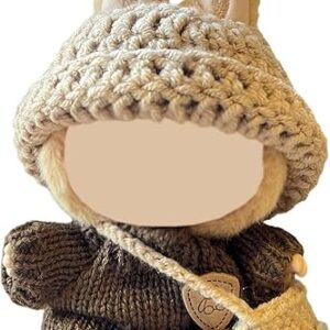 Clothes for Labubu(NO Doll) , Handcrafted Crochet 3-Piece Set for 17cm Doll, Premium Labubu Outfit with Accessories, Stylish Labubu Clothes…