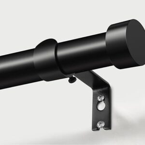 KAMANINA Adjustable Black Curtain Rods 32-144 Inch