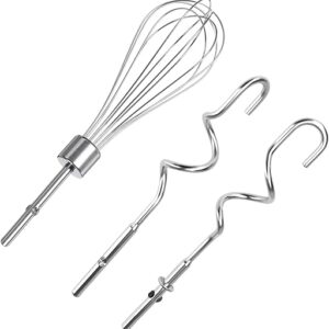 Hand Mixer Beaters Blender For KitchenAid & Mixer Dough Hooks For KitchenAid Hand Mixers Whisk Attachment KHMPW Stainless Steel Egg Beater/…