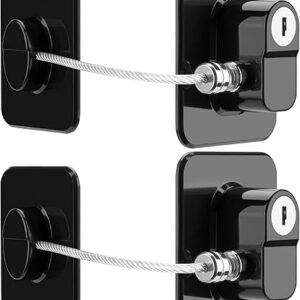 Fridge Lock, 2PCS Upgraded Refrigerator Lock for Kids with Eco-Friendly, Fridge Locks for Kids and Freezer Lock with Keys Easy to Use and I…