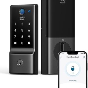 eufy Security Smart Lock C220, Fingerprint Keyless Entry Door Lock, Built-in Wi-Fi, App Remote Control, Front Door Smart Lock Deadbolt, 8Mon…