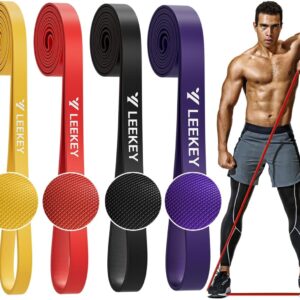 LEEKEY Resistance Bands Set for Pull-Up Assistance & Full-Body Training, Multi-Level Exercise Bands with Bag for Home Workouts, Physical Therapy, Strength Training (Men/Women)