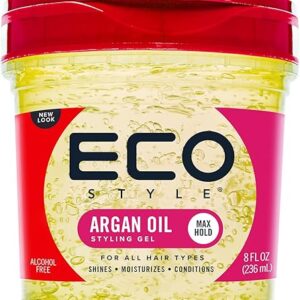 Eco Style Moroccan Argan Oil Styling Gel – Promotes Healthy Hair – Nourishes And Repairs – Delivers Long Lasting Shine – Provides Maximum H…
