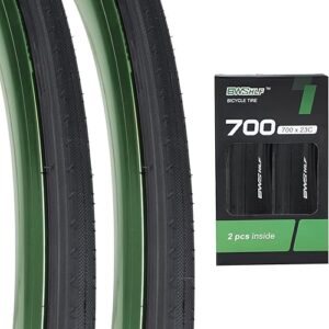 BWSHLF 700x23c/25c/28c/35c Road Bike Tire, Folding Bead Replacement Cycling Bicycle Tires Black Durable 2 Pack