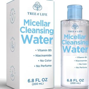Tree of Life Beauty Micellar Cleansing Water (6.8fl oz) – Micellar Water Makeup Remover with Niacinamide, Vitamin B5, Glycerin – Eye Makeup…