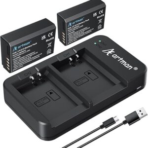 Artman LP-E10 Battery 2-Pack 1600mAh and Rapid Dual USB Charger for Canon LP E10, EOS Rebel T7 T6 T5 T3 T100, Kiss X50 X70 X80 X90, EOS 1100…