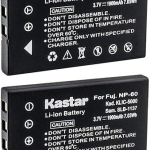 Kastar 2-Pack Battery Replacement for CAS101 (NP60), Creative Introduces Enhanced Divi CAM 428 Mini Digital Camcorder/Creative Vado HD Came…
