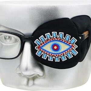 3D Silk Eye Patch for Adults Kids | Medical Eye Patch for Glasses (Balck – Wisdom Eye, Left Eye)