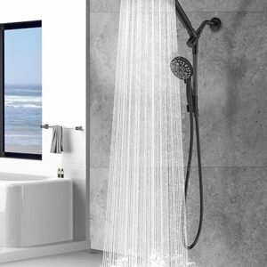 Dual Handheld Shower Head Combo, 2-in-1 Rain Shower Heads System 8 Inch Rainfall Shower Head and 10 Modes High Pressure Hand Held Showerhead…