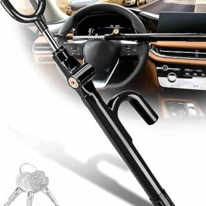 Tevlaphee Steering Wheel Lock Anti-Theft Device Security Car Lock Anti Theft Car Device Visible Antitheft Locking Devices Adjustable Car Wh…