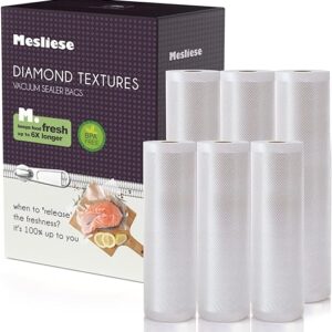 Vacuum Sealer Bags Rolls for Custom Fit 11”x16′ 3 Pack & 8”x16′ 3 Pack Total 96′, Heavy-Duty Thick Food Bag, BPA-Free, Freezable, Use for …