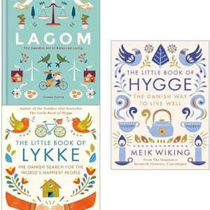 Lagom the swedish art of balanced living, little book of lykke, little book of hygge 3 books collection set