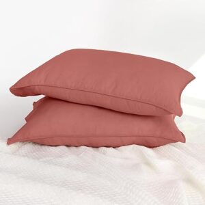 Set of 2 Clay Pink Linen Pillowcases