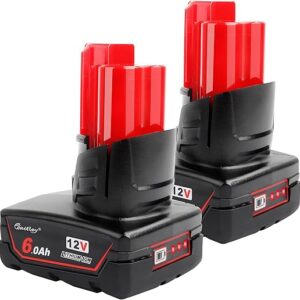 Waitley 2 Pack 12V 6A Milwaukee Batteries
