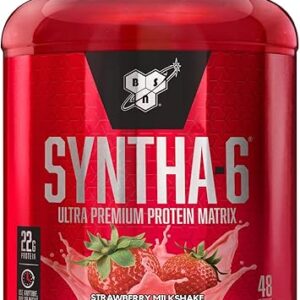 BSN SYNTHA-6 Whey Protein Powder with Micellar Casein, Milk Isolate, Strawberry Milkshake, 48 Servings (Packaging May Vary)