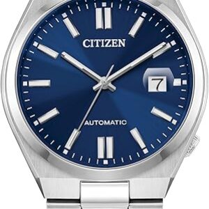 Citizen Men’s Automatic Tsuyosa Sport Luxury Watch, Silver-Tone Stainless Steel, Blue Dial, 3 Hand with Date, 42 Hour Power Reserve (Model:NJ0150-56L)