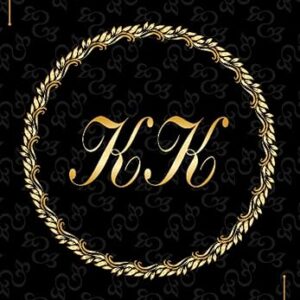 KK: Golden Monogrammed Letters, Executive Personalized Journal With Two Letters Initials, Designer Professional Cover, Perfect Unique Gift