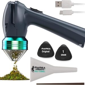 Mamba Original 1g Gray USB Electric Herb Grinder. Small Portable Metal Herbal Grinder Machine & Spice Mill for the Kitchen