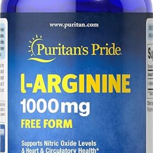Puritan’s Pride L-arginine 1000 Mg Capsules, 100 Count, White, (4332490165)