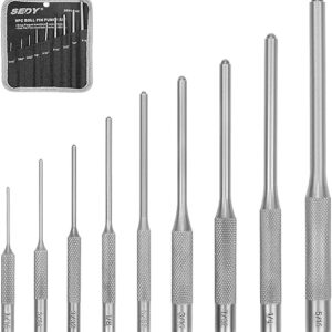 9-Piece Roll Pin Punch Set with Grip