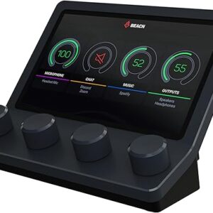 BEACN Mix – USB C Windows Audio Controller with a Beautiful 5” Color Display and 4 Smooth Push-Button encoders for Streaming, Gaming, Podca…