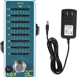 EX 7 Band EQ Mini Equalizer Guitar Pedal and Tip Negative 9V 2A Guitar Pedal Power Supply Adapter Pack