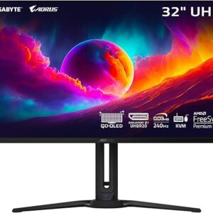 GIGABYTE – AORUS FO32U2 Pro – 32″ QD OLED Gaming Monitor – UHD 3840×2160-240Hz – 0.03ms GTG – AMD FreeSync Premium Pro – Type C KVM – HDMI,…