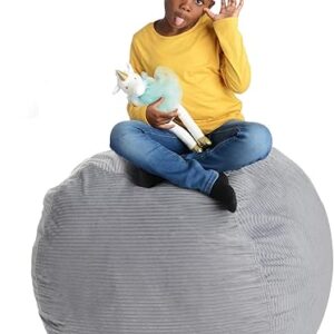 Creative QT Stuff ’n Sit Large 33’’ Bean Bag Storage Cover for Stuffed Animals & Toys, Giant Bean Bag Chair for Plush, Kids Bedroom Organiz…