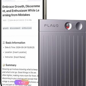AI Voice Recorder, PLAUD Note Voice Recorder w/Case, App Control, Transcribe & Summarize with AI Technology, Support 112 Languages, 64GB Me…