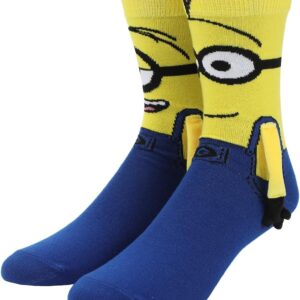 Bioworld Minions 3D Character Adult Casual Crew Socks