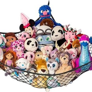 Lilly’s Love Stuffed Animal Hammock | Corner Hanging Organizer, Stuffed Animal Storage | Easy to Hang Plushie Net w/Included Anchors & Hook…
