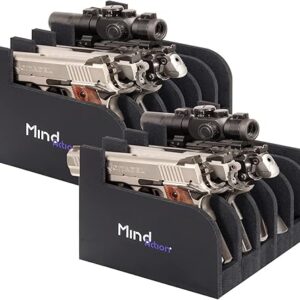Mind and Action Foam Pistol Rack Handgun Holder for Gun Safe Gun Cabinet Accessories, Customized Gun Storage Solution