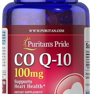 Puritan’s Pride Coenzyme CoQ10 100mg, Dietary Supplement for Heart Health, Blood Pressure, Oral Gum Health, and Healthy Aging Support, 60 S…