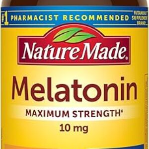 Nature Made Melatonin 10mg Maximum Strength Tablets, 100% Drug Free Sleep Aid for Adults, Melatonin for Adults, 70 Count, 70 Day Supply