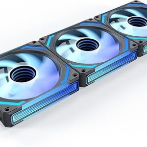 AsiaHorse COSMIQ 120mm PC RGB Computer Case Fans, 5V 3-PIN Connector Daisy Chain PWM Cooling With Controller for Cases CPU Liquid Coolers (…