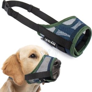 Coppthinktu Dog Muzzle – Soft Mesh Mouth Guard for Small, Medium, Large Dogs – Breathable, Adjustable Cover to Prevent Biting, Barking – Al…