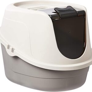Amazon Basics No-Mess Hooded Enclosed Cat Litter Box, Large, Multicolor, 24 in x 18 in x 17 in