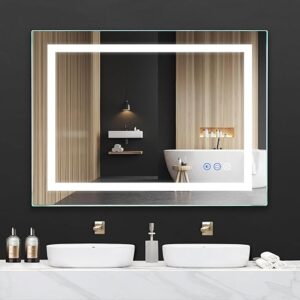 36″x 28″ LED Bathroom Mirror with Light, Anti-Fog, Dimmable, Color Temperature Adjustable 3000-6000K, Memory Function Led Wall Mirror for Ba…