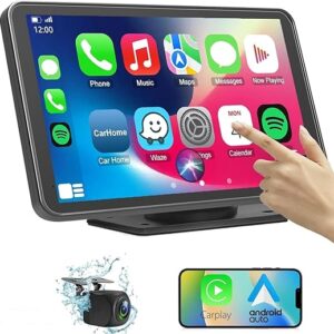 Wireless Car Stereo Compatible with Apple CarPlay and Android Auto,7″ HD Portable Bluetooth CarPlay Touch Screen for Car,with Backup Camera…